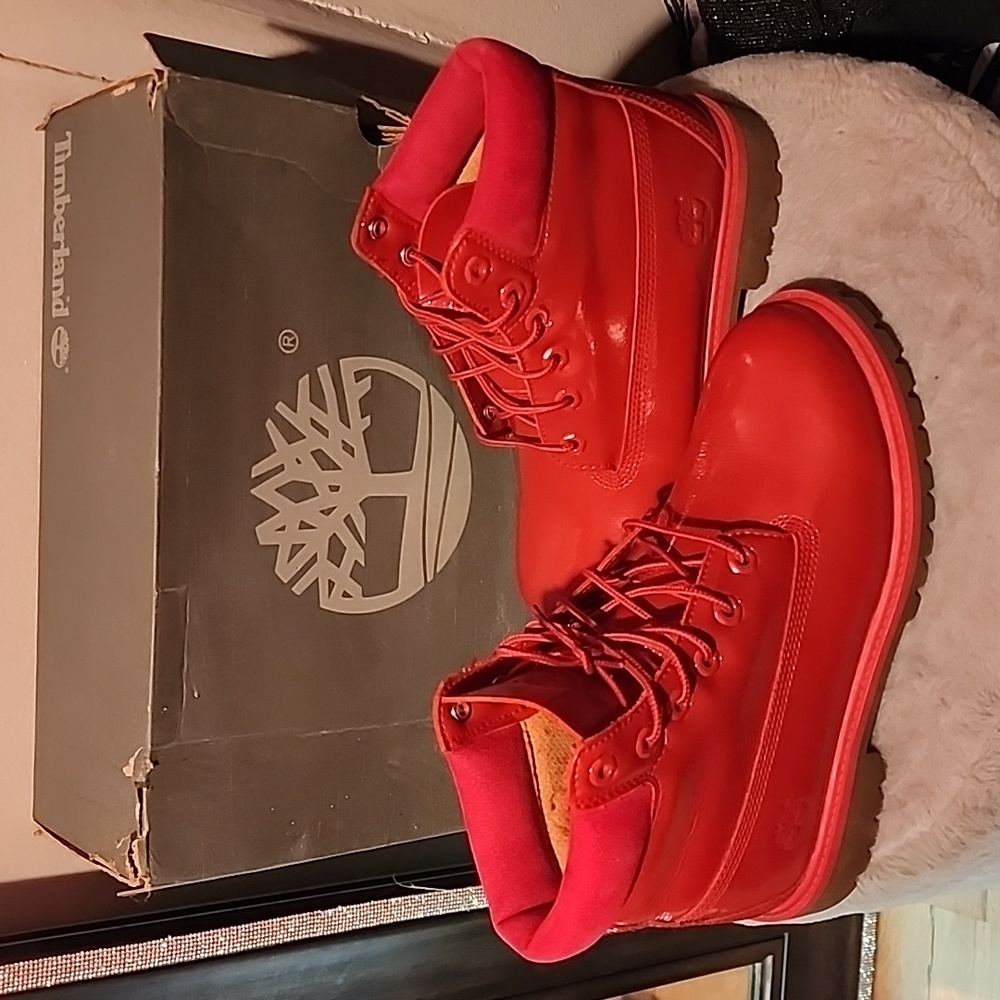TIMBERLAND 6in junior's PREMIUM WATERPROOF, Red shine